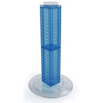 Azar 24"(H) x 4"(W) x 4"(D) 4-Sided Revolving Pegboard Counter Display, Blue Translucent