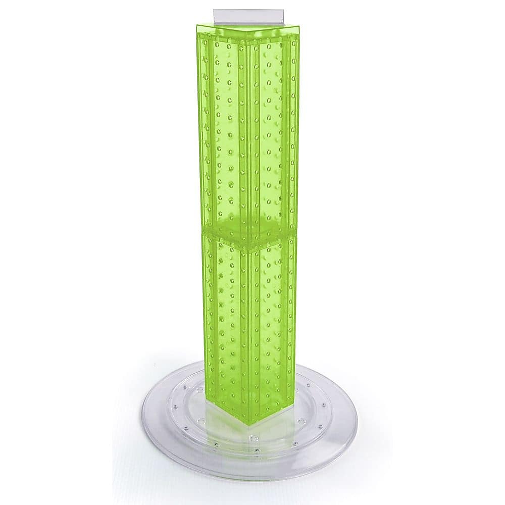 Azar 4"W 4-Sided Revolving Pegboard Counter Display, Green (700222-GRE)