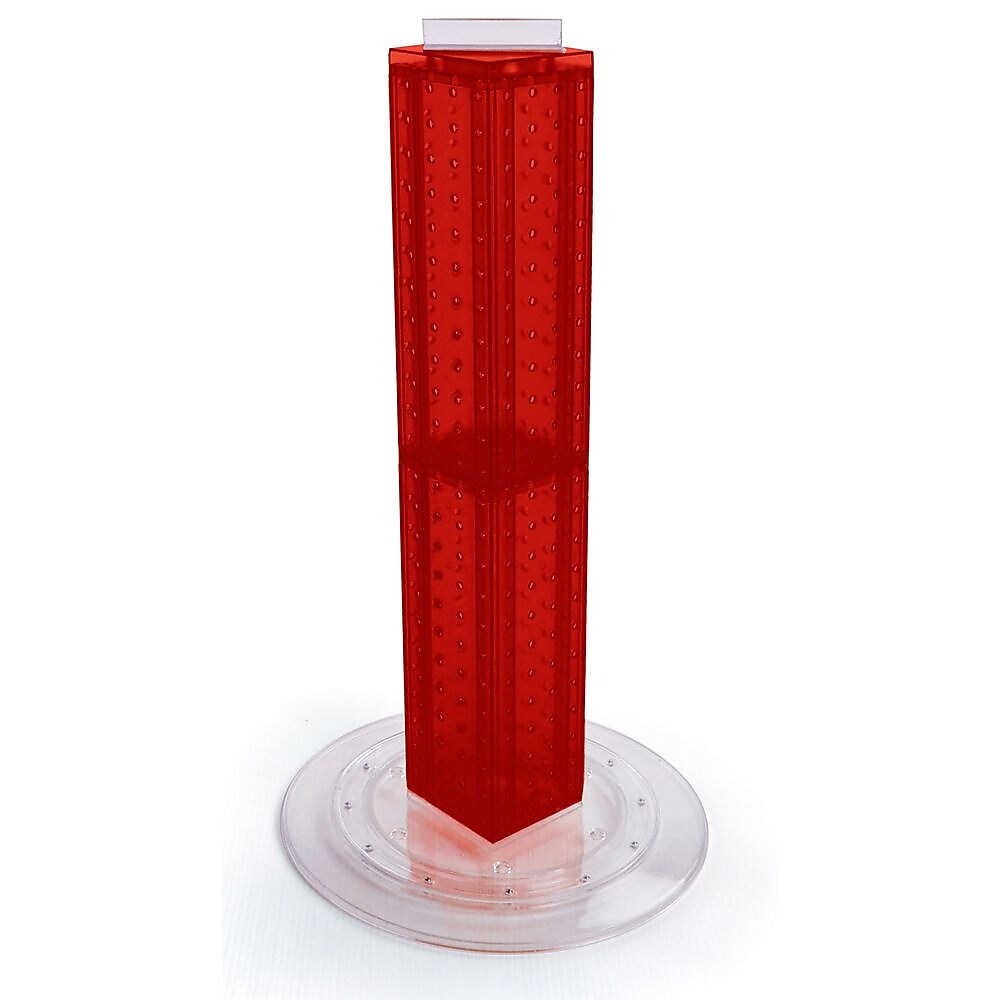 Azar 4"W 4-Sided Revolving Pegboard Counter Display, Red (700222-RED)