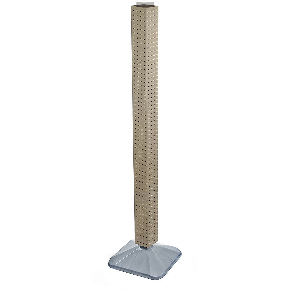 Azar 48" x 4" Standard 4-Sided Interlocking Pegboard Display Tower, Almond (700225-ALM)