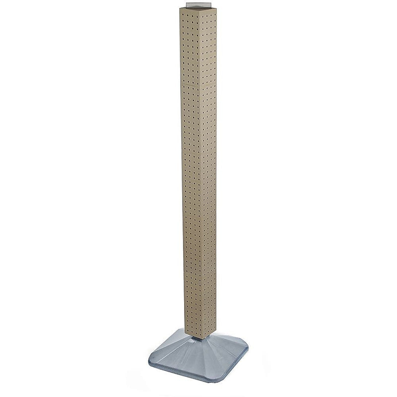 Azar 48" x 4" Standard 4-Sided Interlocking Pegboard Display Tower, Almond (700225-ALM)
