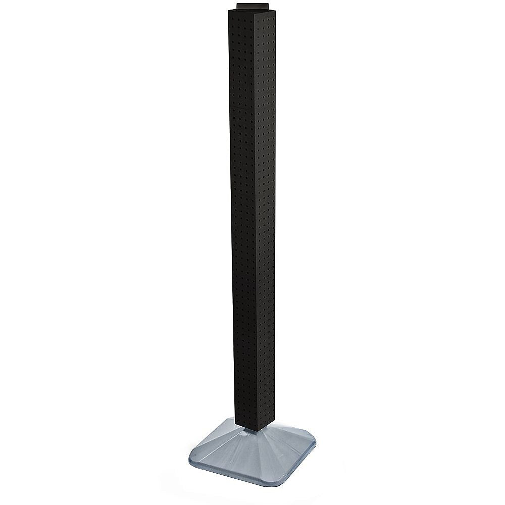 Azar 48" x 4" Standard 4-Sided Interlocking Pegboard Display Tower, Black (700225-BLK)