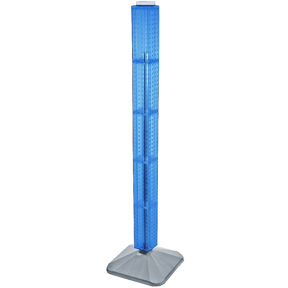 Azar® 48"(H) x 4"(W) x 4"(D) Standard 4-Sided Interlocking Pegboard Display Tower, Blue
