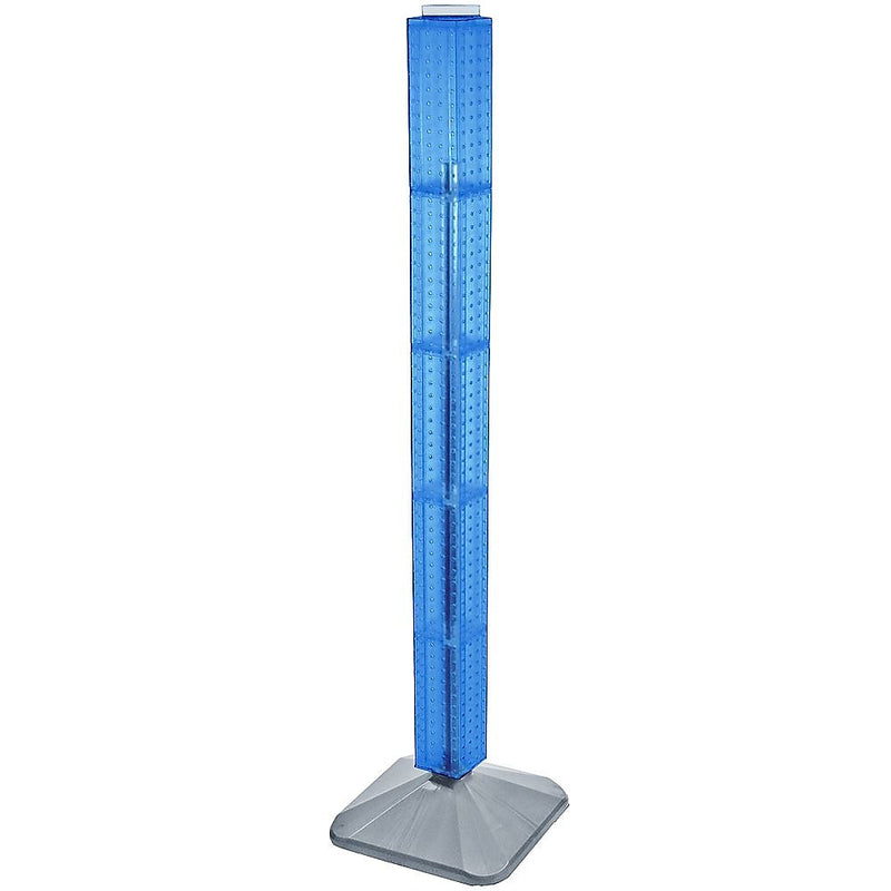 Azar® 48"(H) x 4"(W) x 4"(D) Standard 4-Sided Interlocking Pegboard Display Tower, Blue