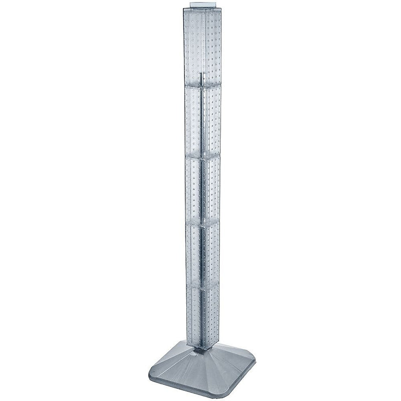 Azar 48" x 4" Standard 4-Sided Interlocking Pegboard Display Tower, Clear (700225-CLR)
