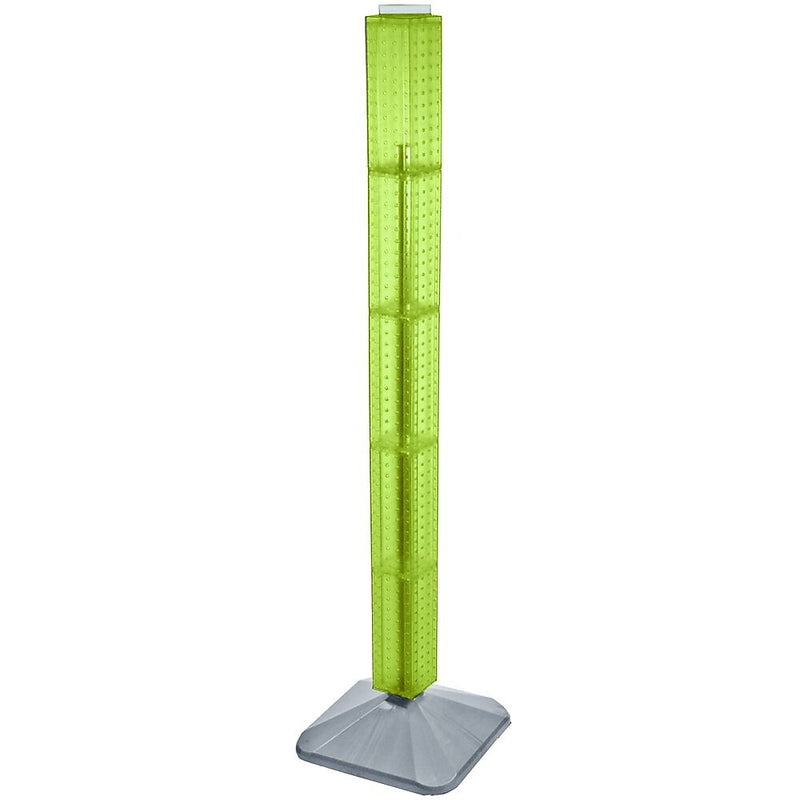 Azar 48" x 4" Standard 4-Sided Interlocking Pegboard Display Tower, Green (700225-GRE)