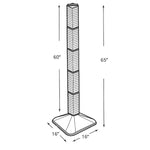 Azar 48" x 4" Standard 4-Sided Interlocking Pegboard Display Tower, Green (700225-GRE)
