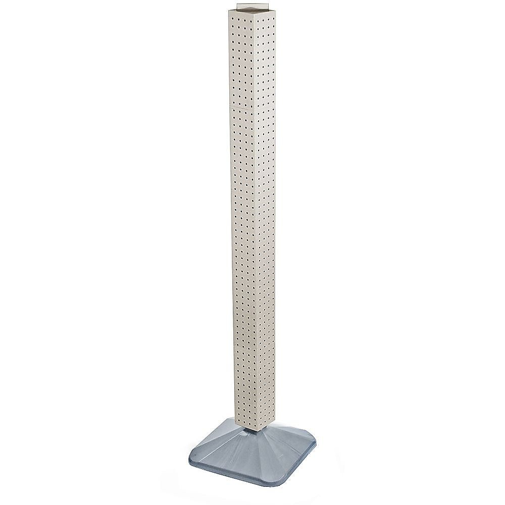 Azar 48" x 4" Standard 4-Sided Interlocking Pegboard Display Tower, White (700225-WHT)