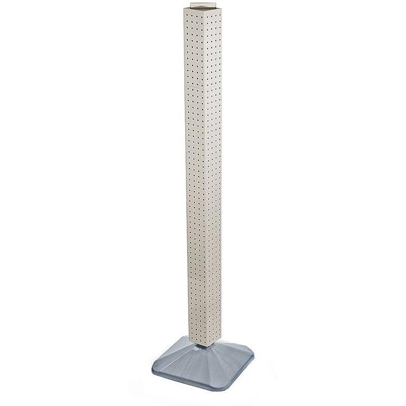 Azar 48" x 4" Standard 4-Sided Interlocking Pegboard Display Tower, White (700225-WHT)