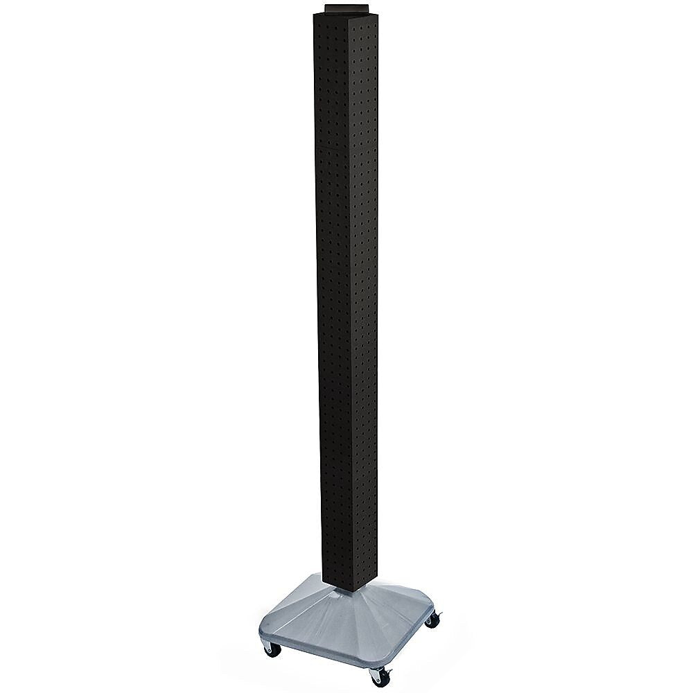 Azar® 60"(H) x 4"(W) x 4"(D) Standard Interlocking Pegboard Display Tower, Black