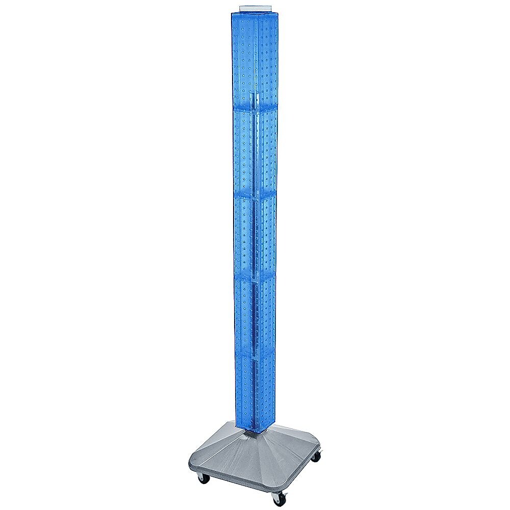 Azar® 60"(H) x 4"(W) x 4"(D) Standard Interlocking Pegboard Display Tower, Blue