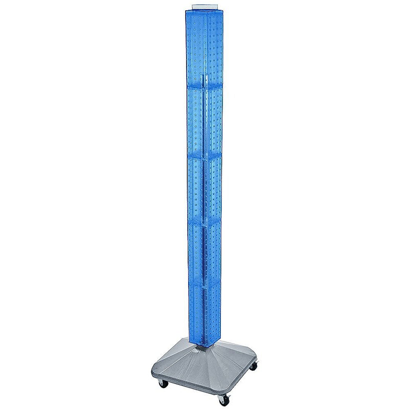 Azar® 60"(H) x 4"(W) x 4"(D) Standard Interlocking Pegboard Display Tower, Blue