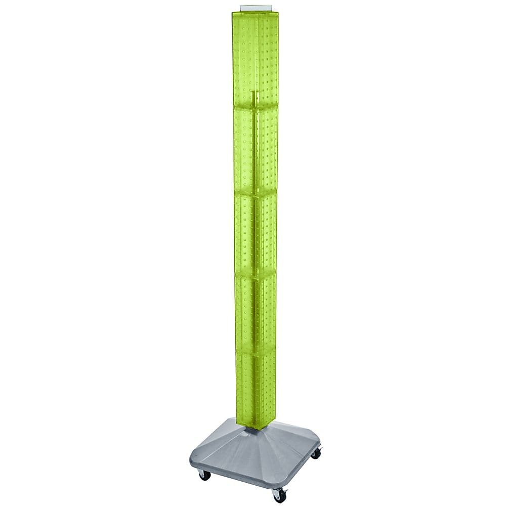 Azar® 60"(H) x 4"(W) x 4"(D) Standard Interlocking Pegboard Display Tower, Green