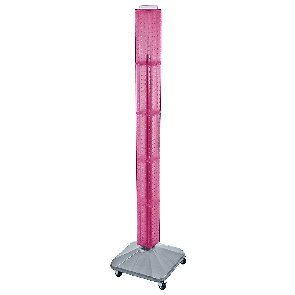 Azar® 60"(H) x 4"(W) x 4"(D) Standard Interlocking Pegboard Display Tower, Pink