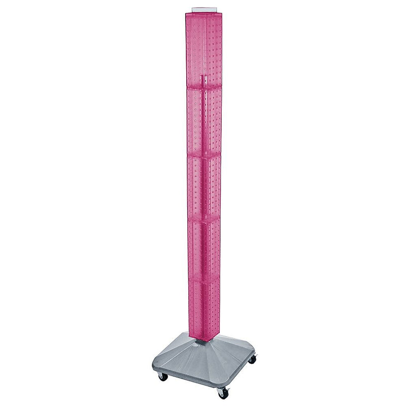 Azar® 60"(H) x 4"(W) x 4"(D) Standard Interlocking Pegboard Display Tower, Pink