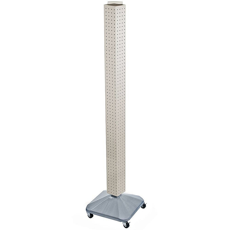 Azar® 60"(H) x 4"(W) x 4"(D) Standard Interlocking Pegboard Display Tower, White