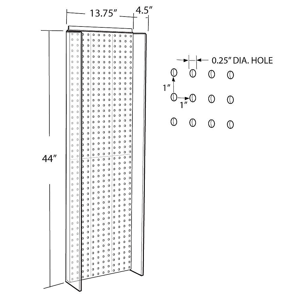 Azar 44" x 14" Pegboard Powerwing Display, Blue (700350-BLU)