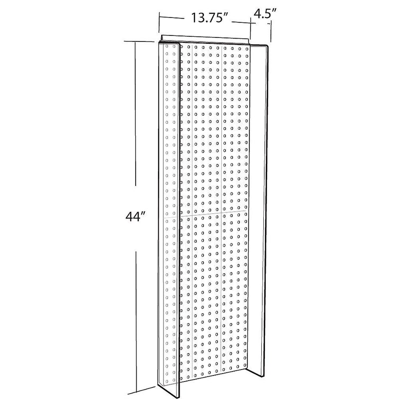 Azar 44" x 14" Pegboard Powerwing Display, Red (700350-RED)