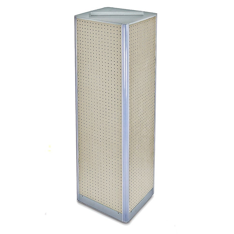Azar® 60"(H) x 16"(W) 4-Sided Pegboard Spinner Floor Display, Almond