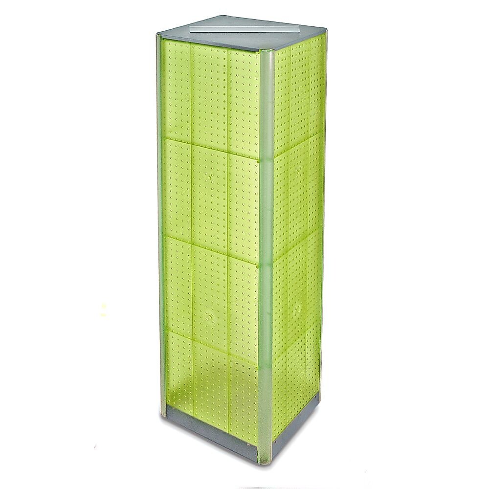 Azar 60" x 16" 4-Sided Pegboard Spinner Floor Display, Green (700405-GRE)