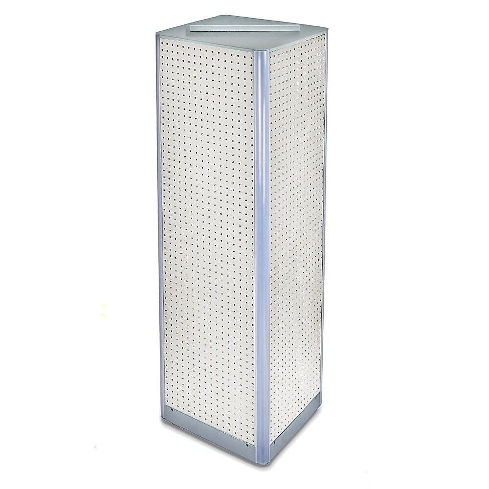 Azar® 60"(H) x 16"(W) 4-Sided Pegboard Spinner Floor Display, White