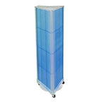 Azar 60" x 16" 3-Sided Pegboard Floor Display With Wheels, Blue (700451-BLU)