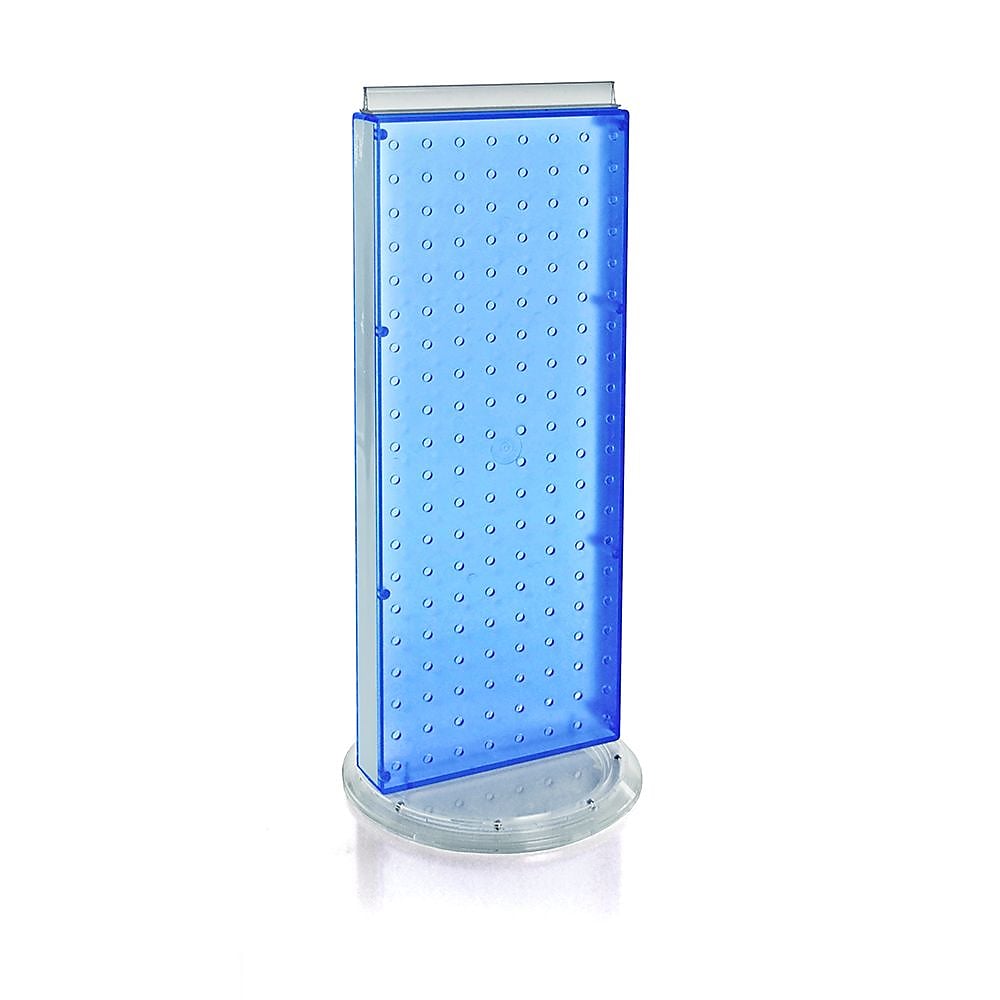 Azar 20"(H) x 8"(W) 2-Sided Revolving Pegboard Counter Unit, Blue