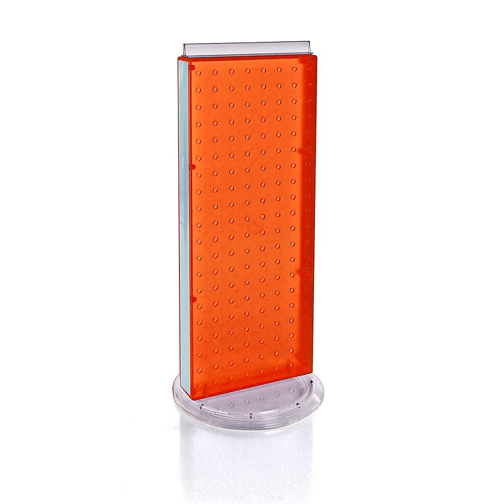 Azar 20"(H) x 8"(W) 2-Sided Revolving Pegboard Counter Unit, Orange