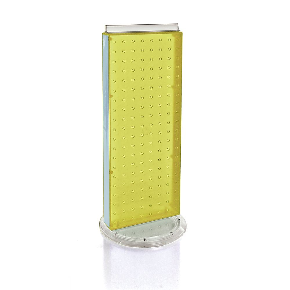 Azar 20"(H) x 8"(W) 2-Sided Revolving Pegboard Counter Unit, Yellow