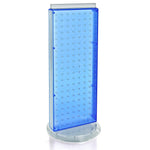 Azar 20"(H) x 8"(W) 2-Sided Non-Revolving Pegboard Counter Unit, Blue Translucent