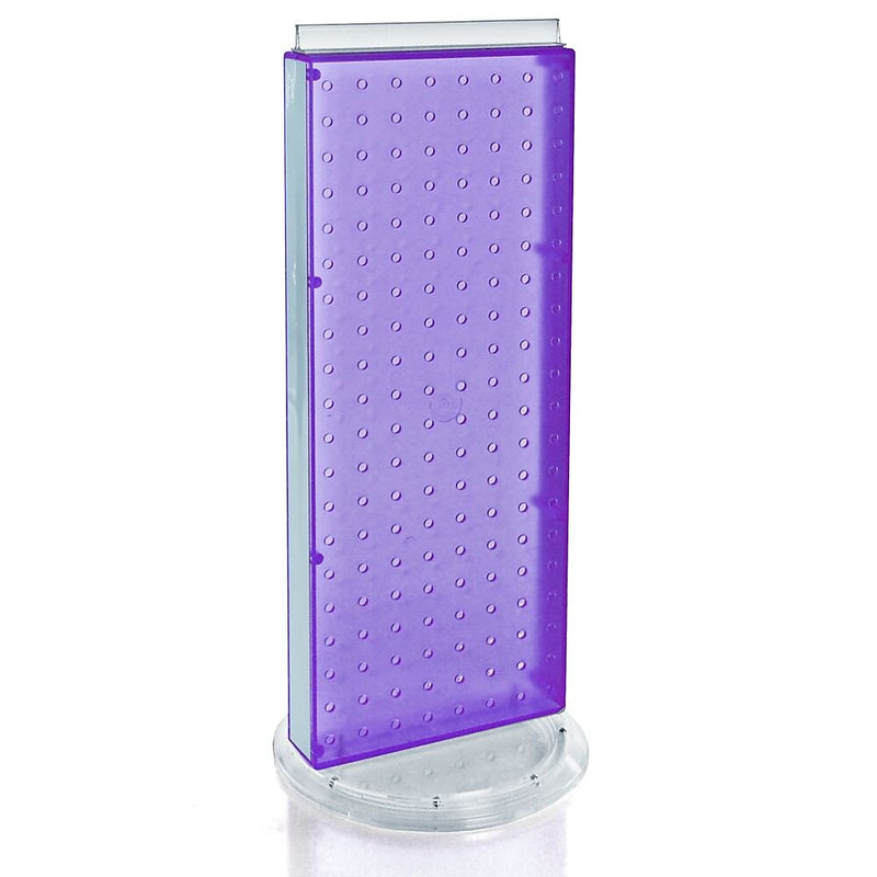 Azar 20"(H) x 8"(W) 2-Sided Non-Revolving Pegboard Counter Unit, Purple Translucent