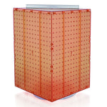 Azar® 20"(H) x 14"(W) x 14"(D) 4-Sided Revolving Pegboard Display, Orange Translucent