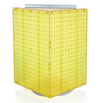 Azar® 20"(H) x 14"(W) x 14"(D) 4-Sided Revolving Pegboard Display, Yellow Translucent