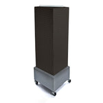 Azar® 40"(H) x 14"(W) x 14"(D) Wheeled 4-Sided Interlocking Pegboard Floor Display, Black