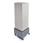 Azar® 40"(H) x 14"(W) x 14"(D) Wheeled 4-Sided Interlocking Pegboard Floor Display, White