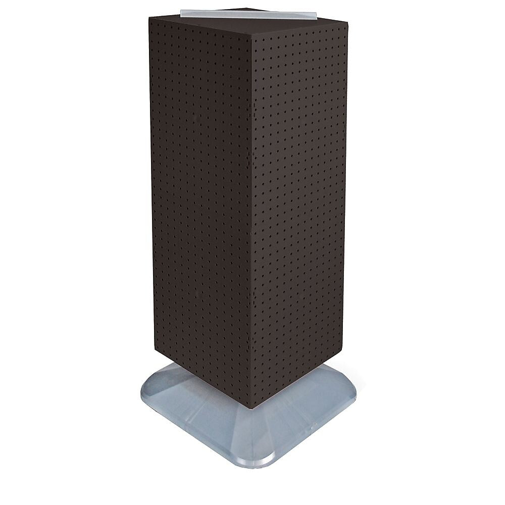 Azar® 40"(H) x 14"(W) x 14"(D) Weighted 4-Sided Interlocking Pegboard Floor Display, Black