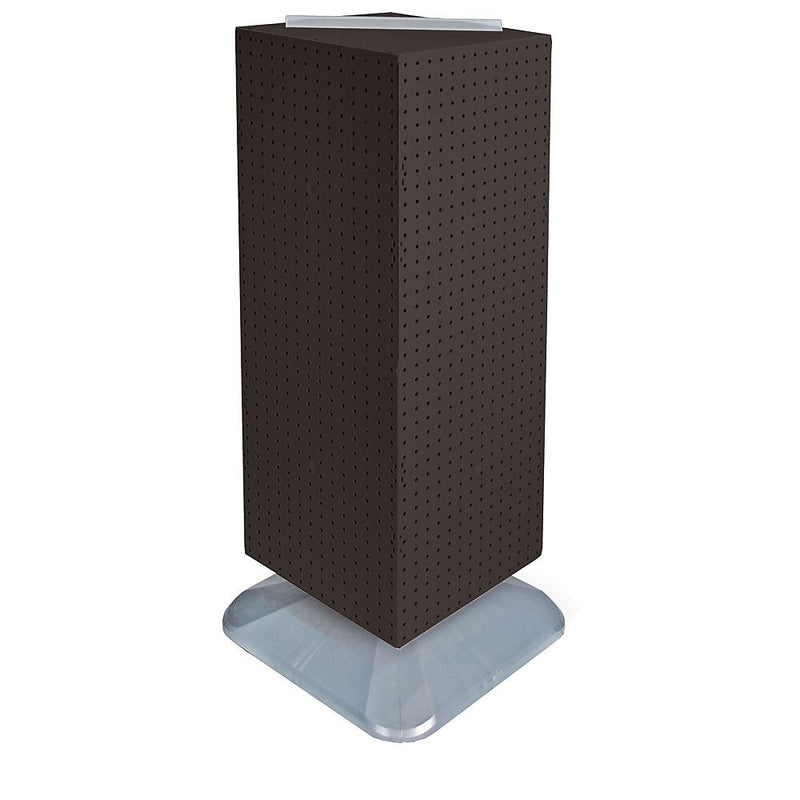 Azar® 40"(H) x 14"(W) x 14"(D) Weighted 4-Sided Interlocking Pegboard Floor Display, Black
