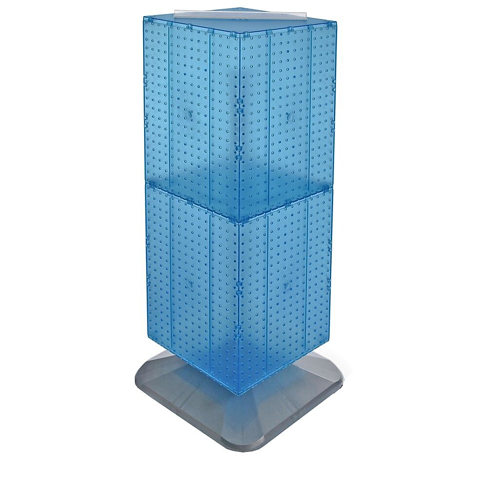 Azar® 40"(H) x 14"(W) x 14"(D) Weighted 4-Sided Interlocking Pegboard Floor Display, Blue