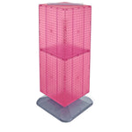 Azar® 40"(H) x 14"(W) x 14"(D) Weighted 4-Sided Interlocking Pegboard Floor Display, Pink