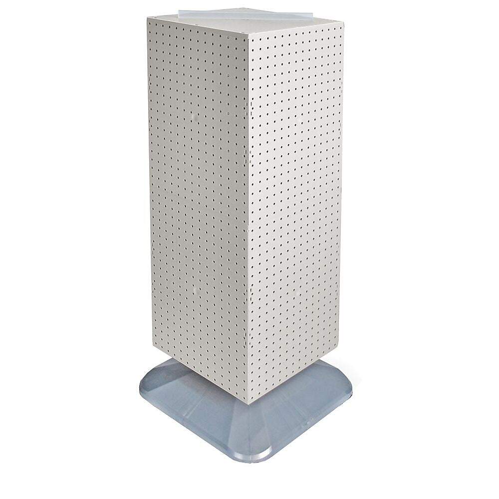 Azar® 40"(H) x 14"(W) x 14"(D) Weighted 4-Sided Interlocking Pegboard Floor Display, White