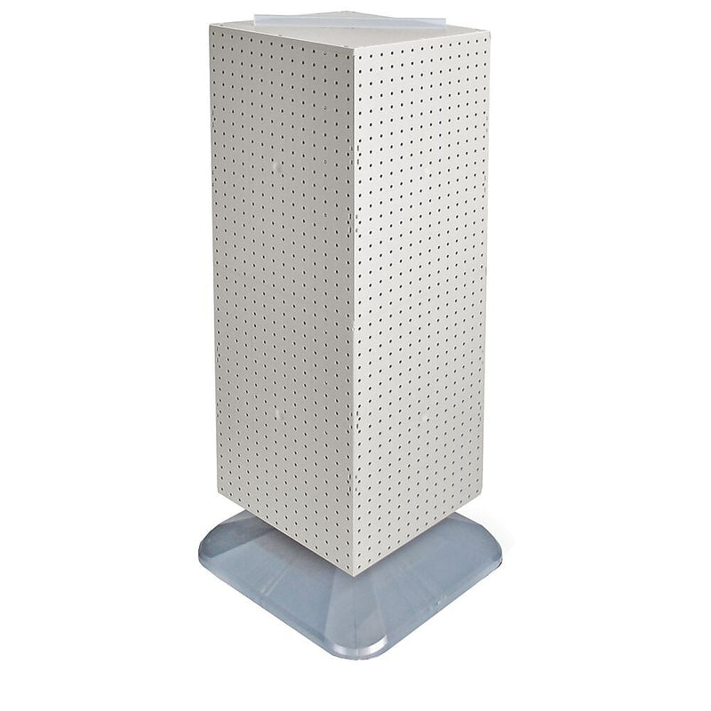 Azar® 40"(H) x 14"(W) x 14"(D) Weighted 4-Sided Interlocking Pegboard Floor Display, White
