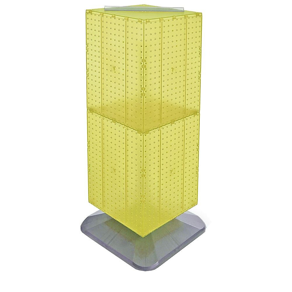 Azar® 40"(H) x 14"(W) x 14"(D) Weighted 4-Sided Interlocking Pegboard Floor Display, Yellow