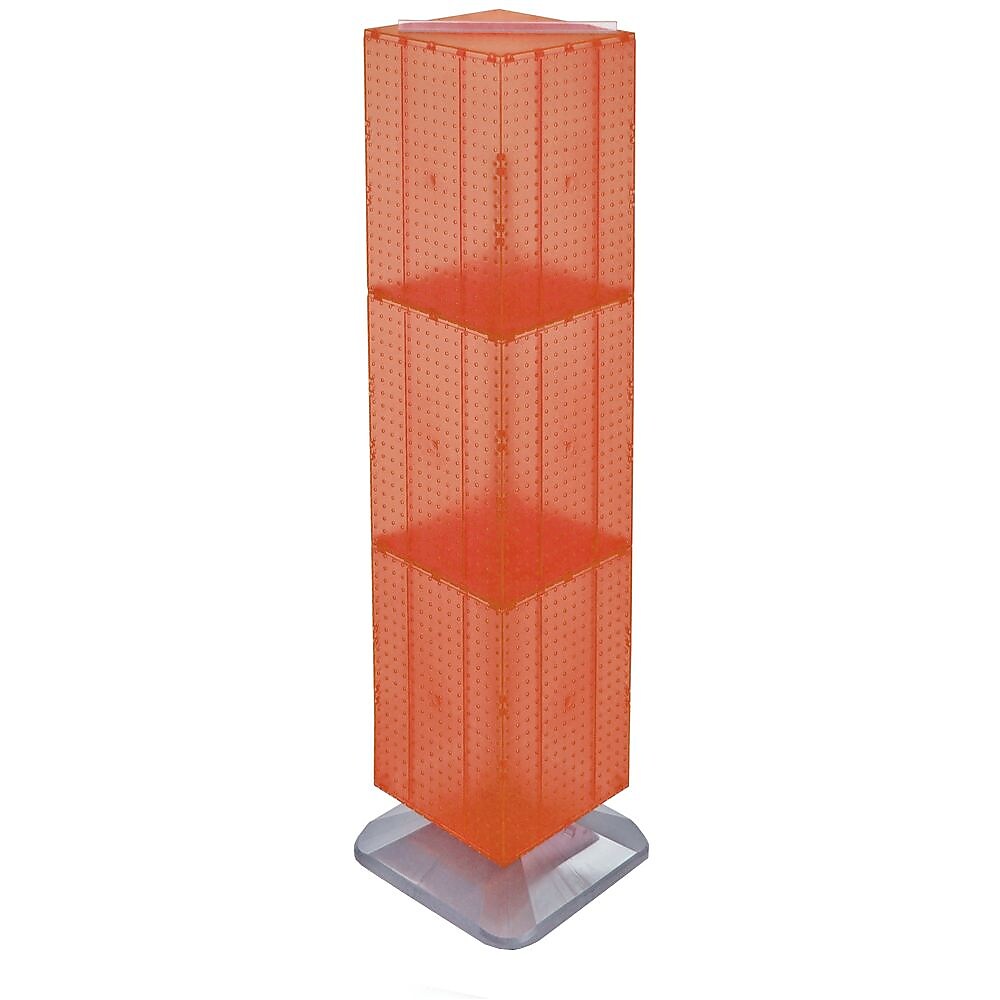 Azar® 60"(H) x 14"(W) x 14"(D) 4-Sided Interlocking Pegboard Display, Orange