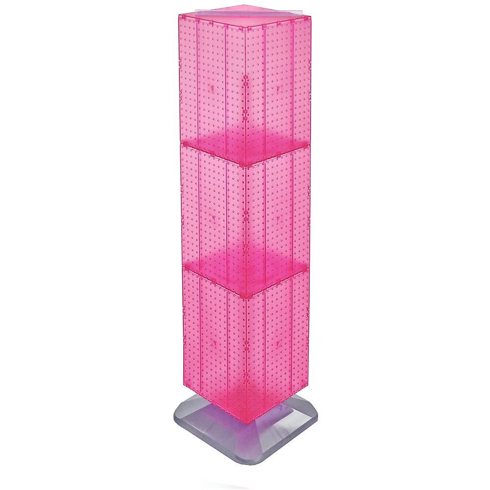 Azar 60" x 14" 4-Sided Interlocking Pegboard Display, Pink (701464-PNK)