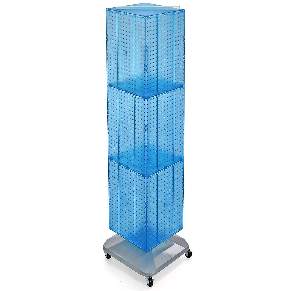 Azar® 60"(H) x 14"(W) x 14"(D) 4-Sided Interlocking Pegboard Floor Display, Blue