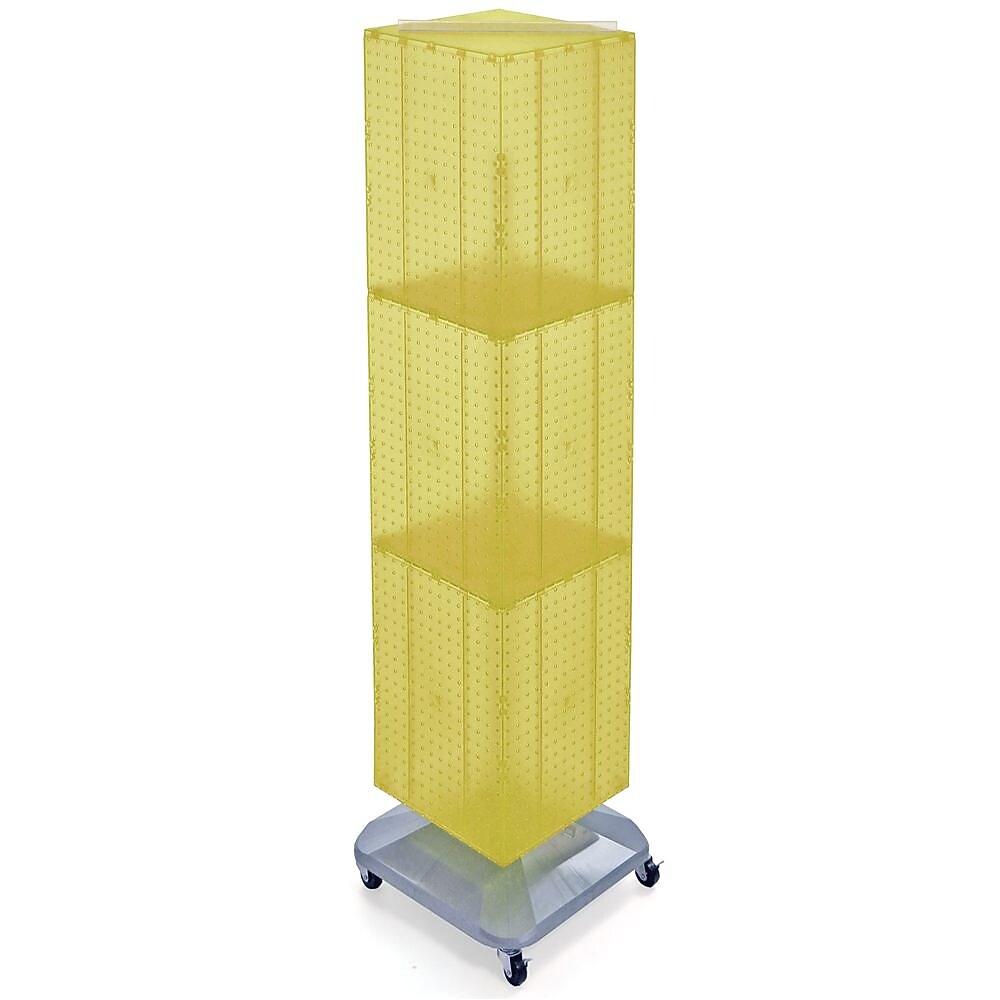 Azar 60" x 14" 4-Sided Interlocking Pegboard Floor Display, Yellow (701465-YEL)