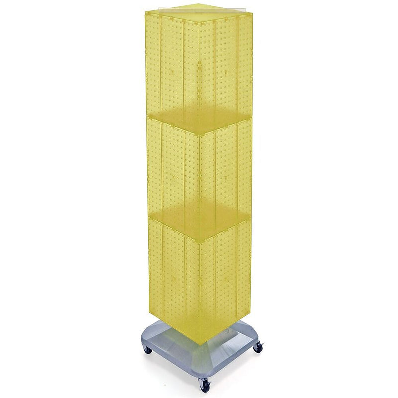 Azar 60" x 14" 4-Sided Interlocking Pegboard Floor Display, Yellow (701465-YEL)