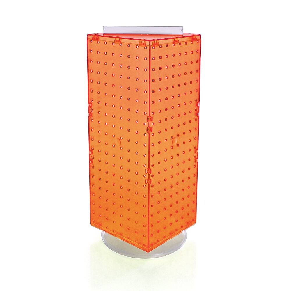 Azar® 20"(H) x 8"(W) x 8"(D) 4-Sided Interlocking Pegboard Display, Orange