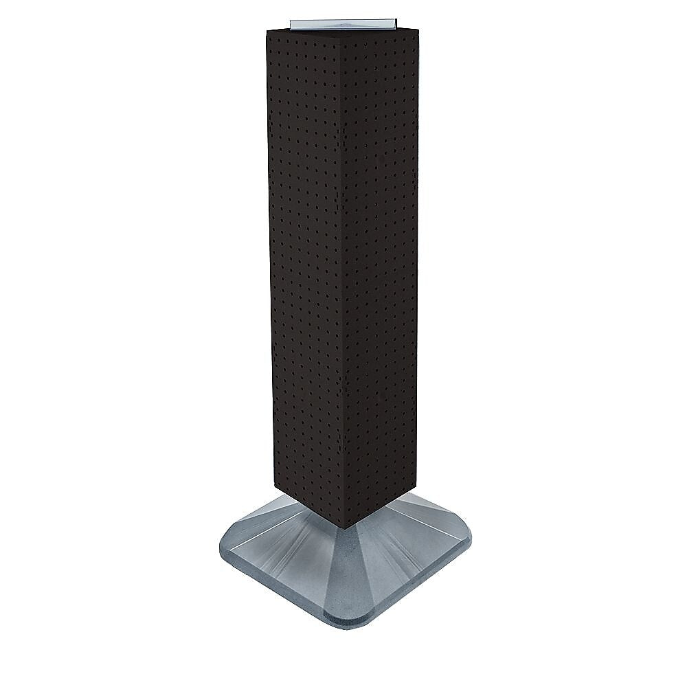 Azar® 40"(H) x 8"(W) x 8"(D) Standard 4-Sided Interlocking Pegboard Display Tower, Black