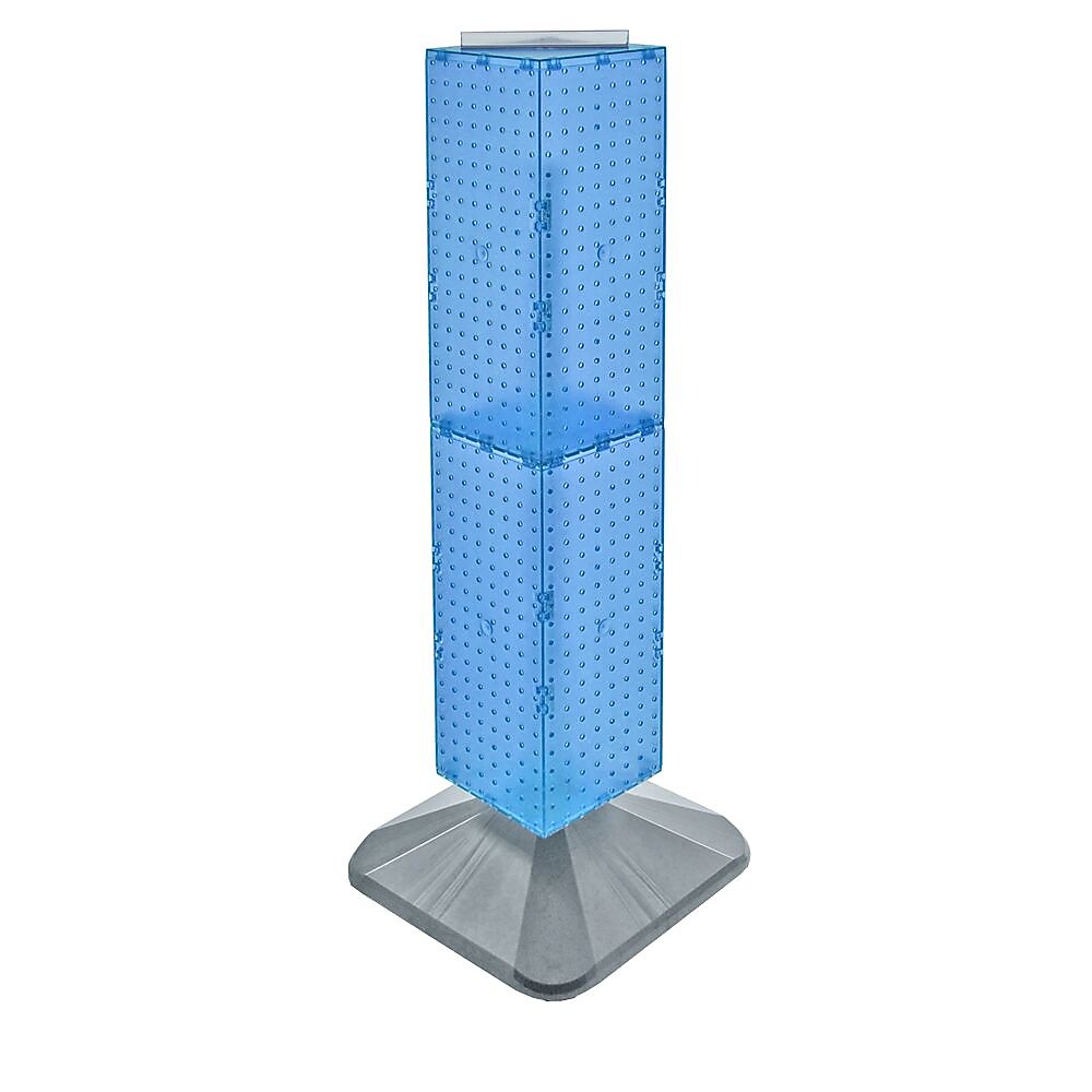 Azar® 40"(H) x 8"(W) x 8"(D) Standard 4-Sided Interlocking Pegboard Display Tower, Blue